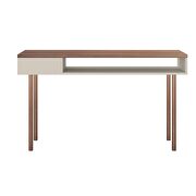 47.24 modern console accent table entryway with 2 shelves in off white and nature by Manhattan Comfort additional picture 4