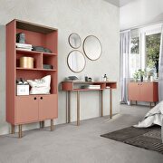 47.24 modern console accent table entryway with 2 shelves in ceramic pink and nature by Manhattan Comfort additional picture 11