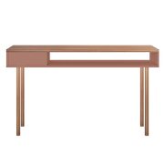 47.24 modern console accent table entryway with 2 shelves in ceramic pink and nature by Manhattan Comfort additional picture 4