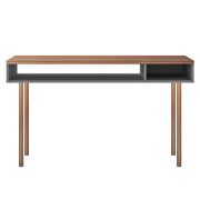 47.24 modern console accent table entryway with 2 shelves in gray and nature by Manhattan Comfort additional picture 2