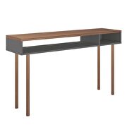 47.24 modern console accent table entryway with 2 shelves in gray and nature by Manhattan Comfort additional picture 6