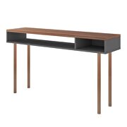 47.24 modern console accent table entryway with 2 shelves in gray and nature by Manhattan Comfort additional picture 7