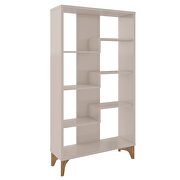 Geometric modern bookcase with 4 shelves in off white by Manhattan Comfort additional picture 6