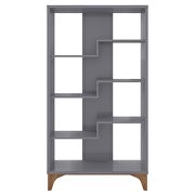 Geometric modern bookcase with 4 shelves in gray by Manhattan Comfort additional picture 2