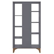 Geometric modern bookcase with 4 shelves in gray by Manhattan Comfort additional picture 4