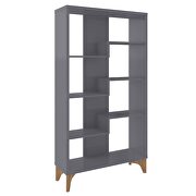 Geometric modern bookcase with 4 shelves in gray by Manhattan Comfort additional picture 6