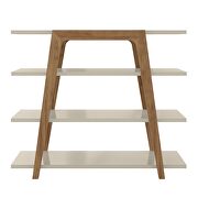 Geometric 47.24 modern ladder bookcase with 4 shelves in off white additional photo 2 of 8