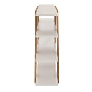 Geometric 47.24 modern ladder bookcase with 4 shelves in off white additional photo 5 of 8