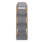 Geometric 47.24 modern ladder bookcase with 4 shelves in gray additional photo 5 of 8
