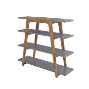 Geometric 47.24 modern ladder bookcase with 4 shelves in gray by Manhattan Comfort additional picture 7