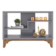 Modern accent display sideboard with 2 shelves in gray by Manhattan Comfort additional picture 7