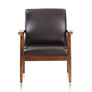Black and amber faux leather accent chair additional photo 5 of 4