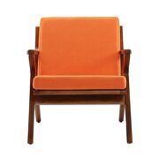 Orange and amber twill weave accent chair additional photo 5 of 5