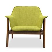 Green and walnut linen weave accent chair additional photo 4 of 3