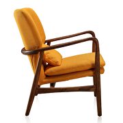 Yellow and walnut linen weave accent chair by Manhattan Comfort additional picture 5