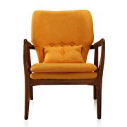 Yellow and walnut linen weave accent chair by Manhattan Comfort additional picture 6
