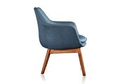 Blue and walnut twill accent chair by Manhattan Comfort additional picture 4
