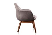 Gray and walnut twill accent chair additional photo 5 of 4