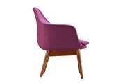 Plum and walnut twill accent chair additional photo 4 of 5