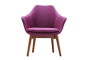 Plum and walnut twill accent chair additional photo 5 of 5