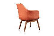 Orange and walnut twill accent chair by Manhattan Comfort additional picture 3