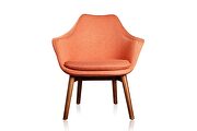Orange and walnut twill accent chair additional photo 5 of 4