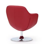 Red and polished chrome faux leather swivel accent chair by Manhattan Comfort additional picture 3