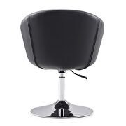 Black and polished chrome faux leather adjustable height chair by Manhattan Comfort additional picture 2