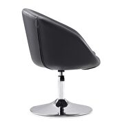 Black and polished chrome faux leather adjustable height chair additional photo 4 of 5