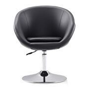 Black and polished chrome faux leather adjustable height chair additional photo 5 of 5
