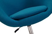Blue and polished chrome wool blend adjustable height chair additional photo 2 of 5