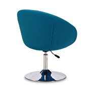 Blue and polished chrome wool blend adjustable height chair additional photo 3 of 5