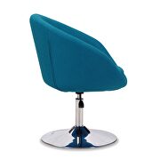 Blue and polished chrome wool blend adjustable height chair additional photo 4 of 5