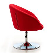 Red and polished chrome wool blend adjustable height chair additional photo 3 of 4