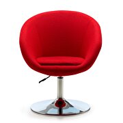 Red and polished chrome wool blend adjustable height chair by Manhattan Comfort additional picture 5