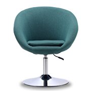 Sky blue and polished chrome twill adjustable height chair by Manhattan Comfort additional picture 4