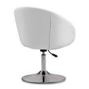 White and polished chrome faux leather adjustable height chair by Manhattan Comfort additional picture 3