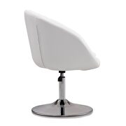 White and polished chrome faux leather adjustable height chair by Manhattan Comfort additional picture 4