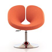 Orange and polished chrome wool blend adjustable chair by Manhattan Comfort additional picture 4