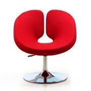 Red and polished chrome wool blend adjustable chair by Manhattan Comfort additional picture 5