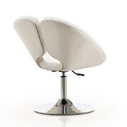 White and polished chrome faux leather adjustable chair additional photo 2 of 4