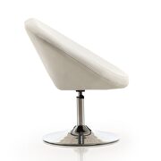 White and polished chrome faux leather adjustable chair by Manhattan Comfort additional picture 3