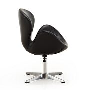 Black and polished chrome faux leather adjustable swivel chair additional photo 3 of 4