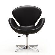 Black and polished chrome faux leather adjustable swivel chair additional photo 4 of 4