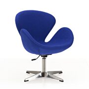 Blue and polished chrome wool blend adjustable swivel chair by Manhattan Comfort additional picture 2