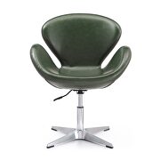 Forest green and polished chrome faux leather adjustable swivel chair additional photo 2 of 5