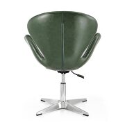 Forest green and polished chrome faux leather adjustable swivel chair additional photo 3 of 5