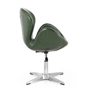 Forest green and polished chrome faux leather adjustable swivel chair additional photo 4 of 5