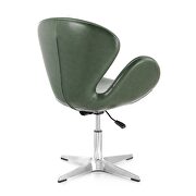 Forest green and polished chrome faux leather adjustable swivel chair additional photo 5 of 5