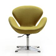 Green and polished chrome wool blend adjustable swivel chair additional photo 5 of 4
